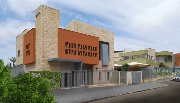 חמישה גני ילדים, מבנה קהילתי ובית כנסת